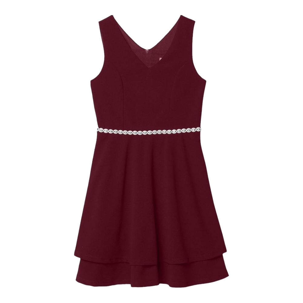 Speechless Girls' Short Sleeveless Layered Dress